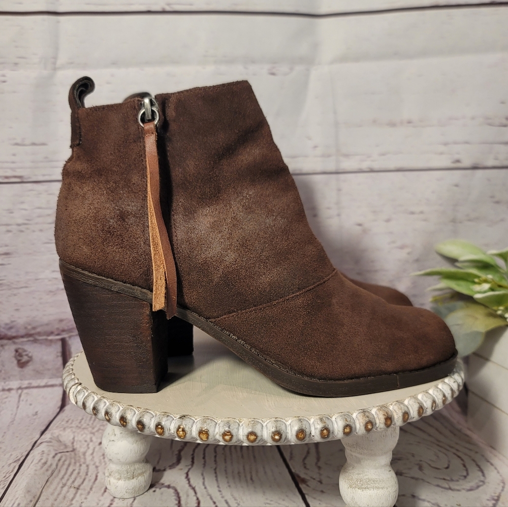 Dolce Vita Joust Brown Suede Ankle Bootie Boot Size 8.5 - Picture 6 of 10